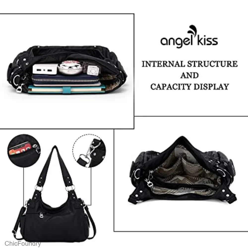 Large Faux Leather Crossbody Hobo Satchel Shoulder Bag Tote Purse
